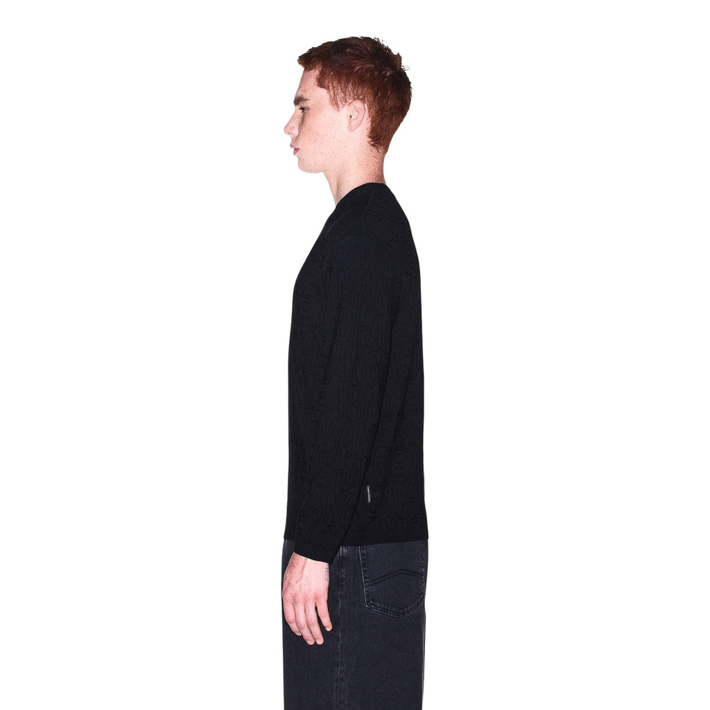 Armani Exchange — Pull en viscose mélangée noir homme — vue 3
