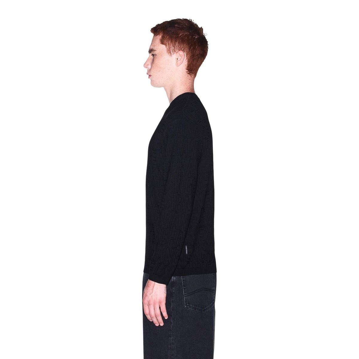 Armani Exchange — Pull en viscose mélangée noir homme — vue 3
