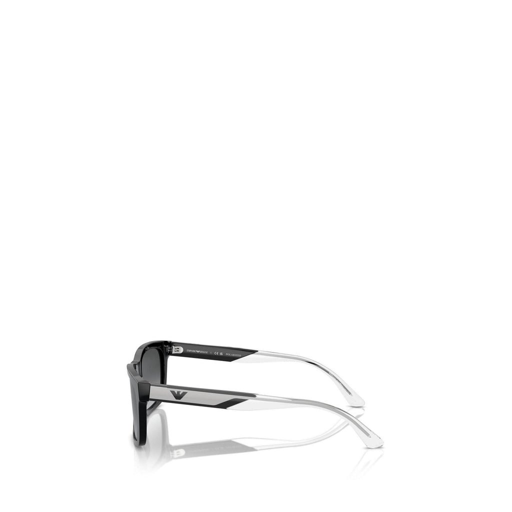 Emporio Armani — Rechthoekige zonnebril voor heren van zwart acetaat 57 mm — afbeelding 5