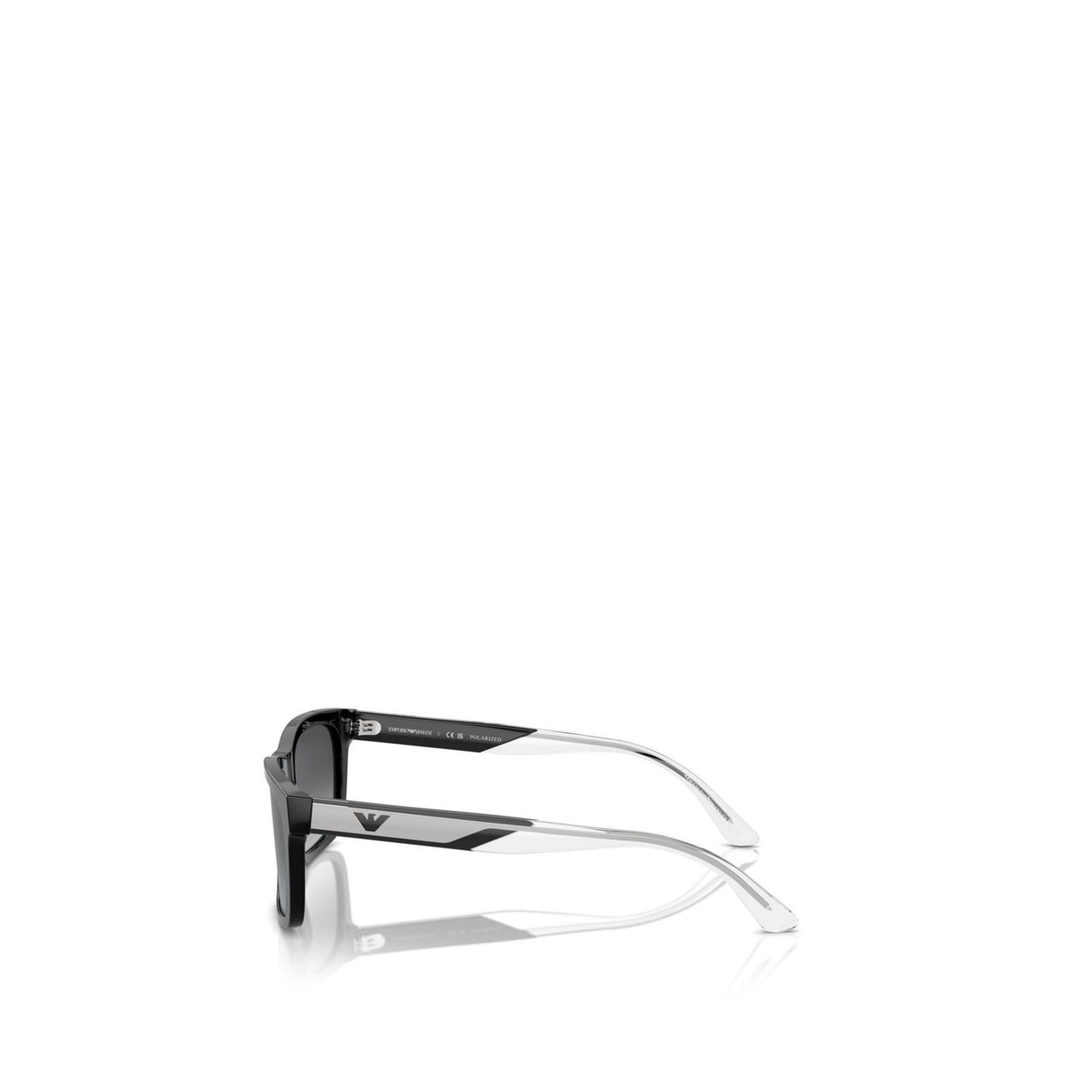 Emporio Armani — Rechthoekige zonnebril voor heren van zwart acetaat 57 mm — afbeelding 5