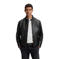 BOSS — Veste biker Joslay1 en cuir noire homme