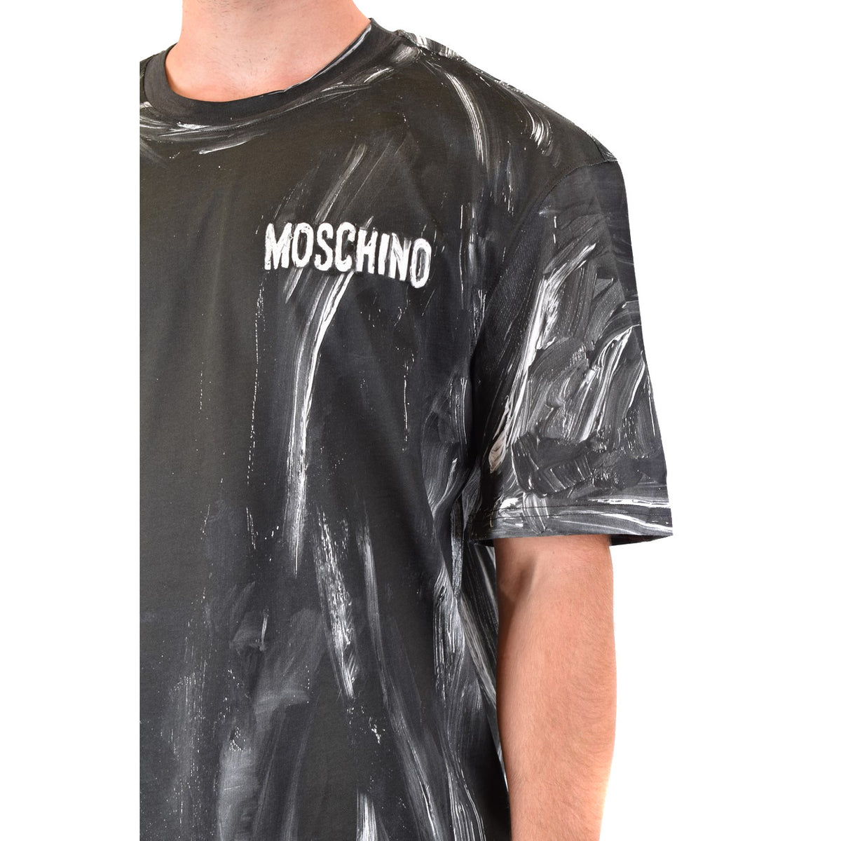 Moschino — T-shirt noir en coton homme — vue 5