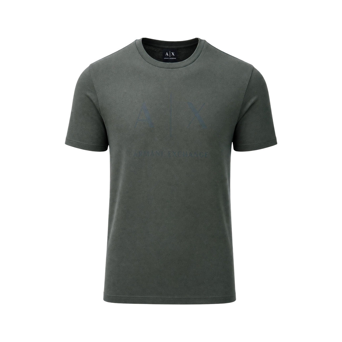 Armani Exchange – Bedrucktes Herren-T-Shirt aus Baumwolle in Grün — Ansicht 3
