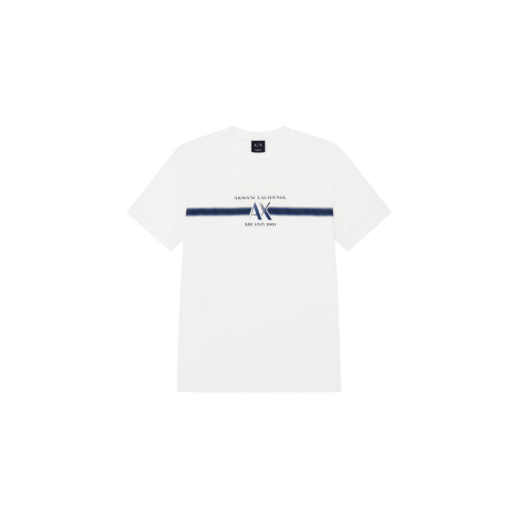 Armani Exchange — Men's white printed cotton T-shirt — view 2