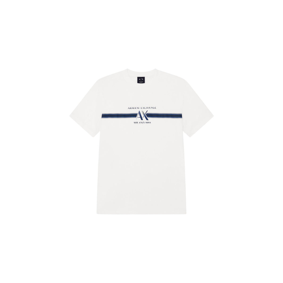 Armani Exchange — Men's white printed cotton T-shirt — view 2