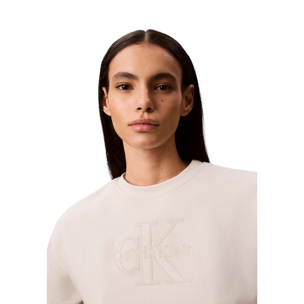 Calvin Klein Jeans — Sweat blanc femme — vue 3