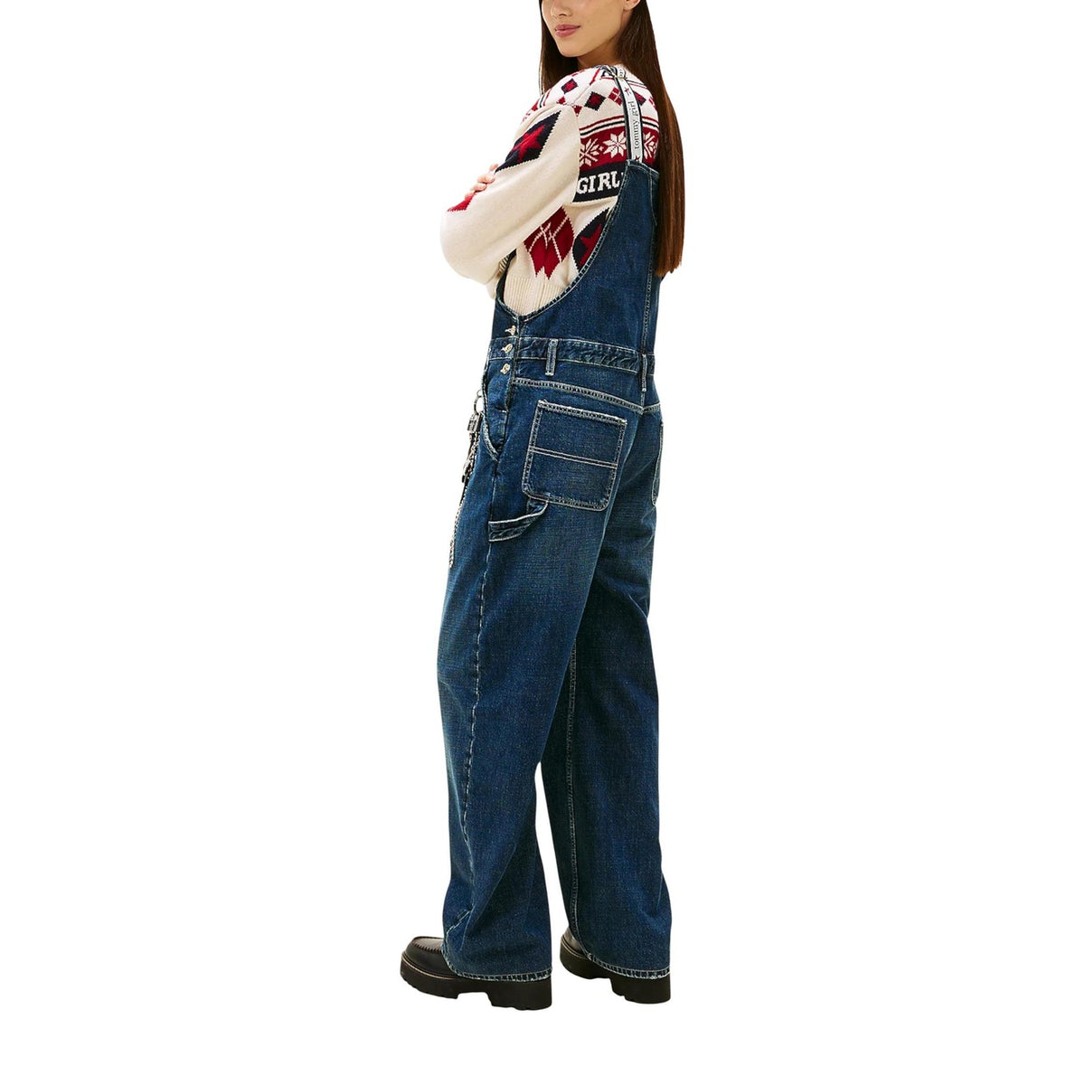 Tommy Jeans — Combinaison DN0DN00096 bleue femme — vue 3