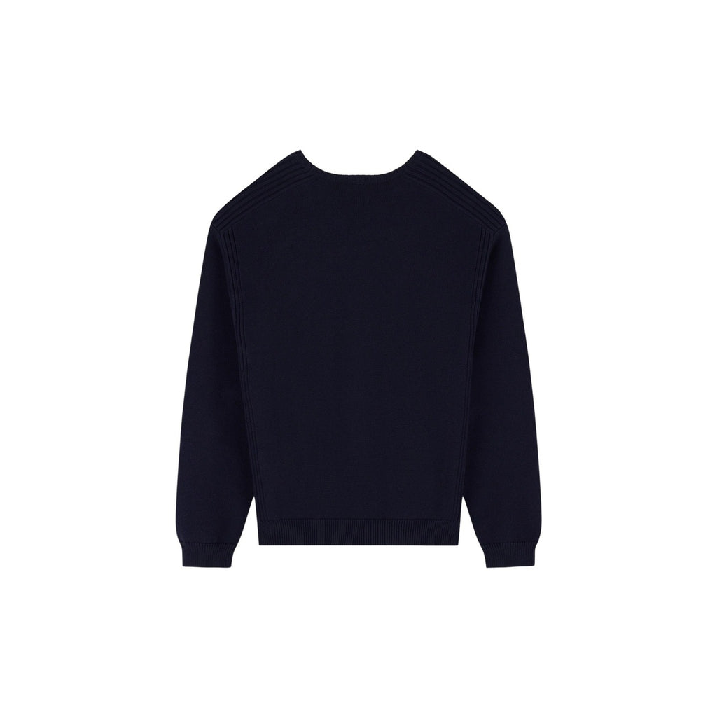 Armani Exchange — Men's blue round-neck cotton-blend sweater — view 3