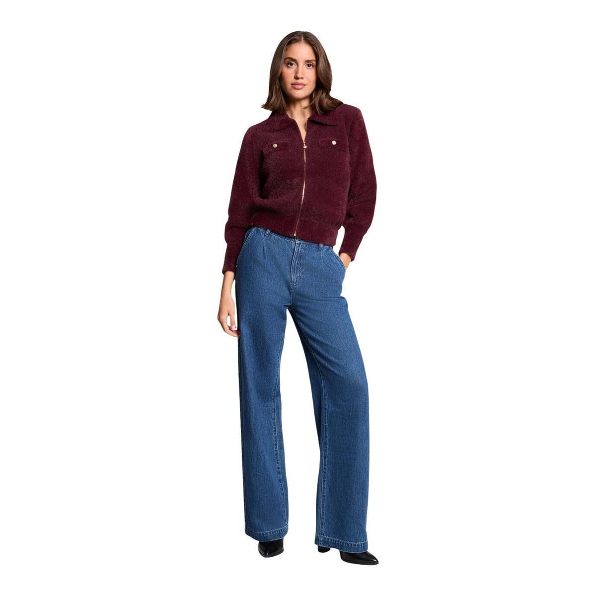 Morgan — Pull bordeaux femme — vue 5