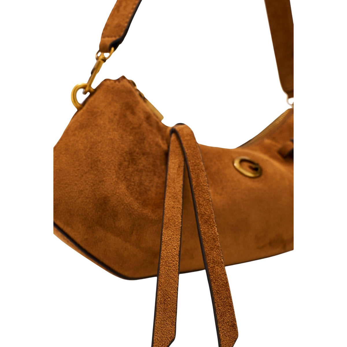 Guess — Dorothy Small Girlfriend bag in brown suede effect for women — view 5