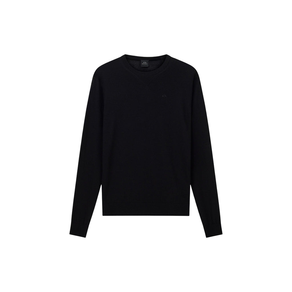 Armani Exchange — Men’s black wool-blend sweater — view 3