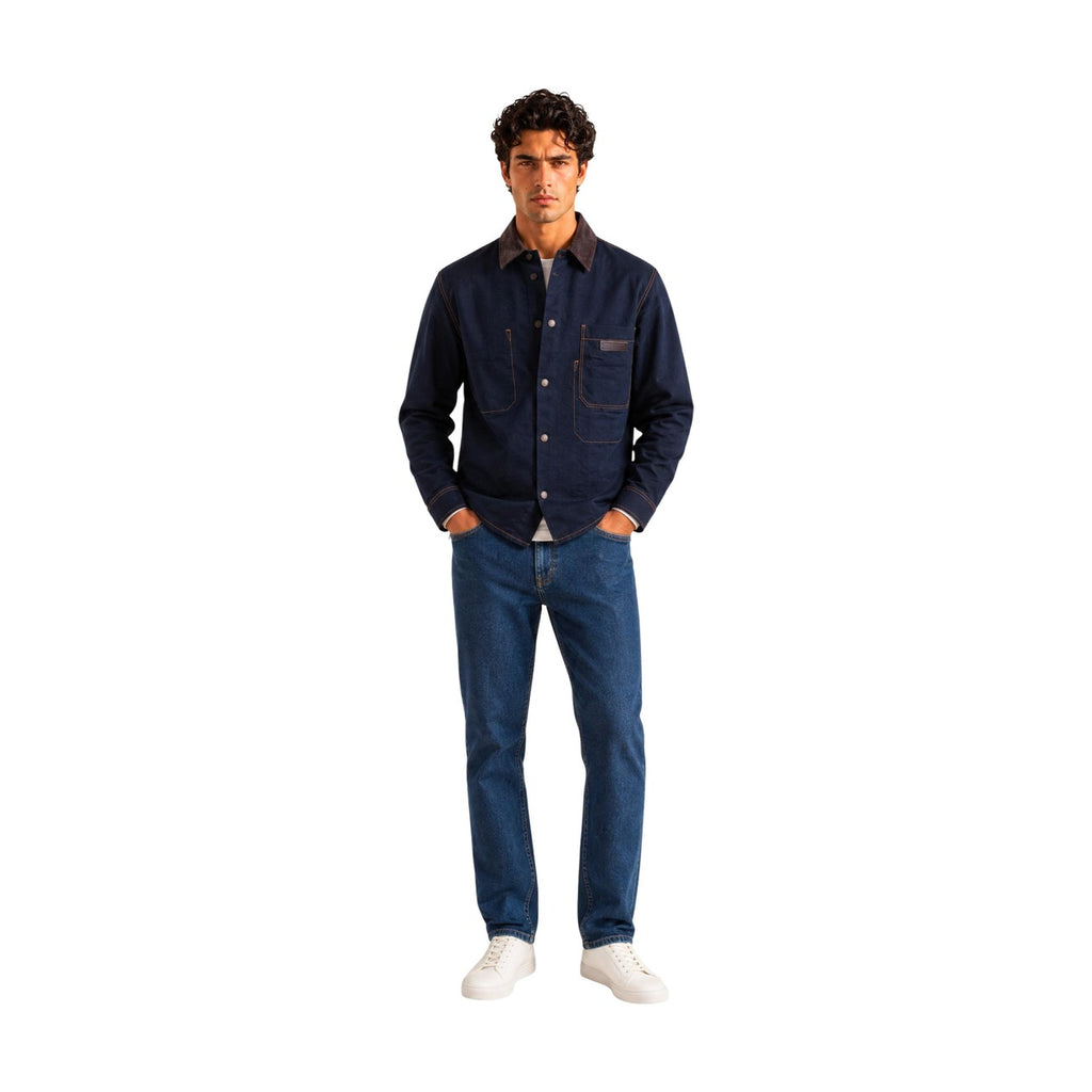 Armani Exchange — Men's blue cotton shirt — view 4
