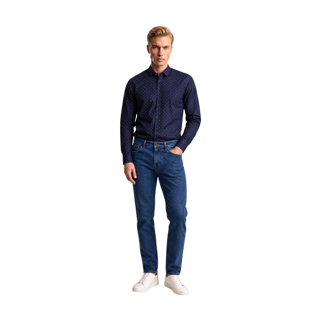 Armani Exchange — Chemise stretch bleue homme — vue 3