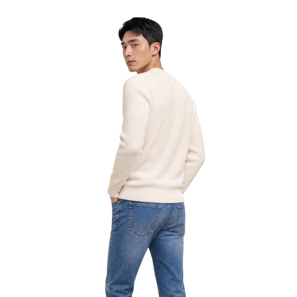 Tommy Jeans — Men’s white organic cotton sweater — view 4