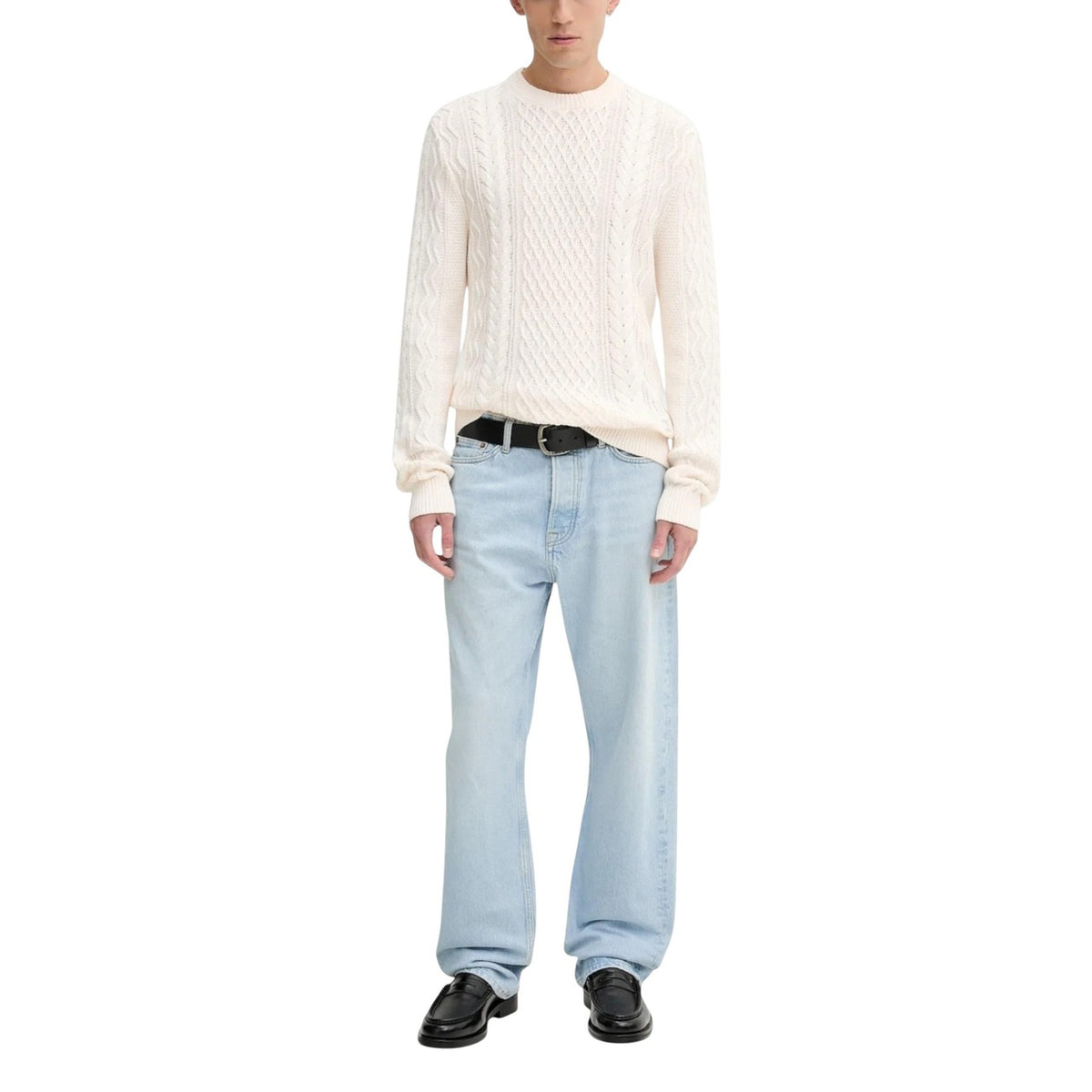Tommy Jeans — Pull en coton écru homme — vue 2