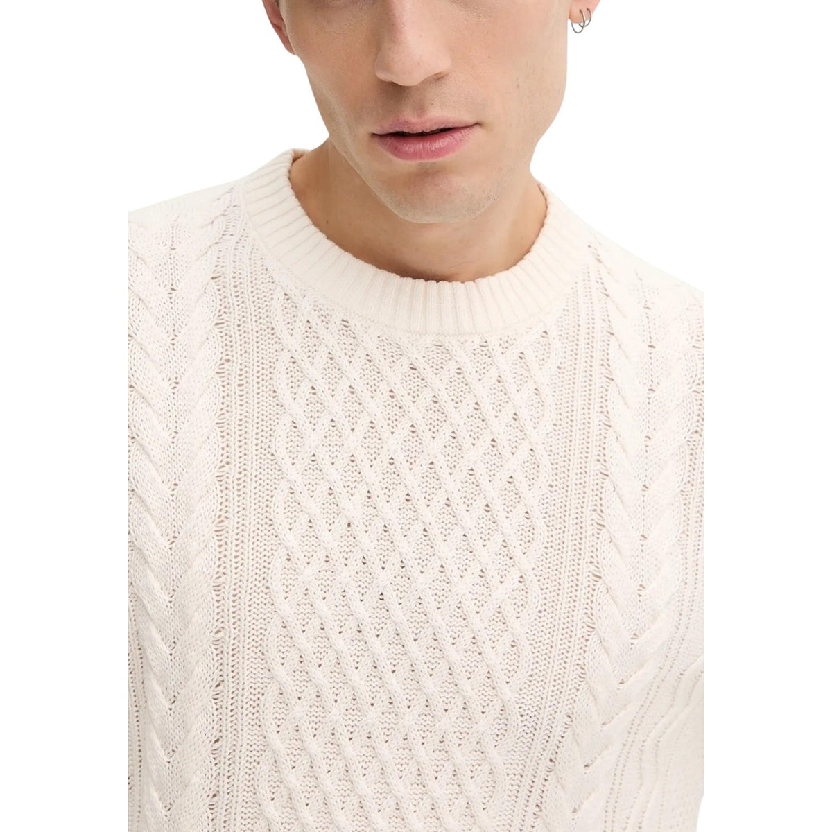 Tommy Jeans — Pull en coton écru homme — vue 4