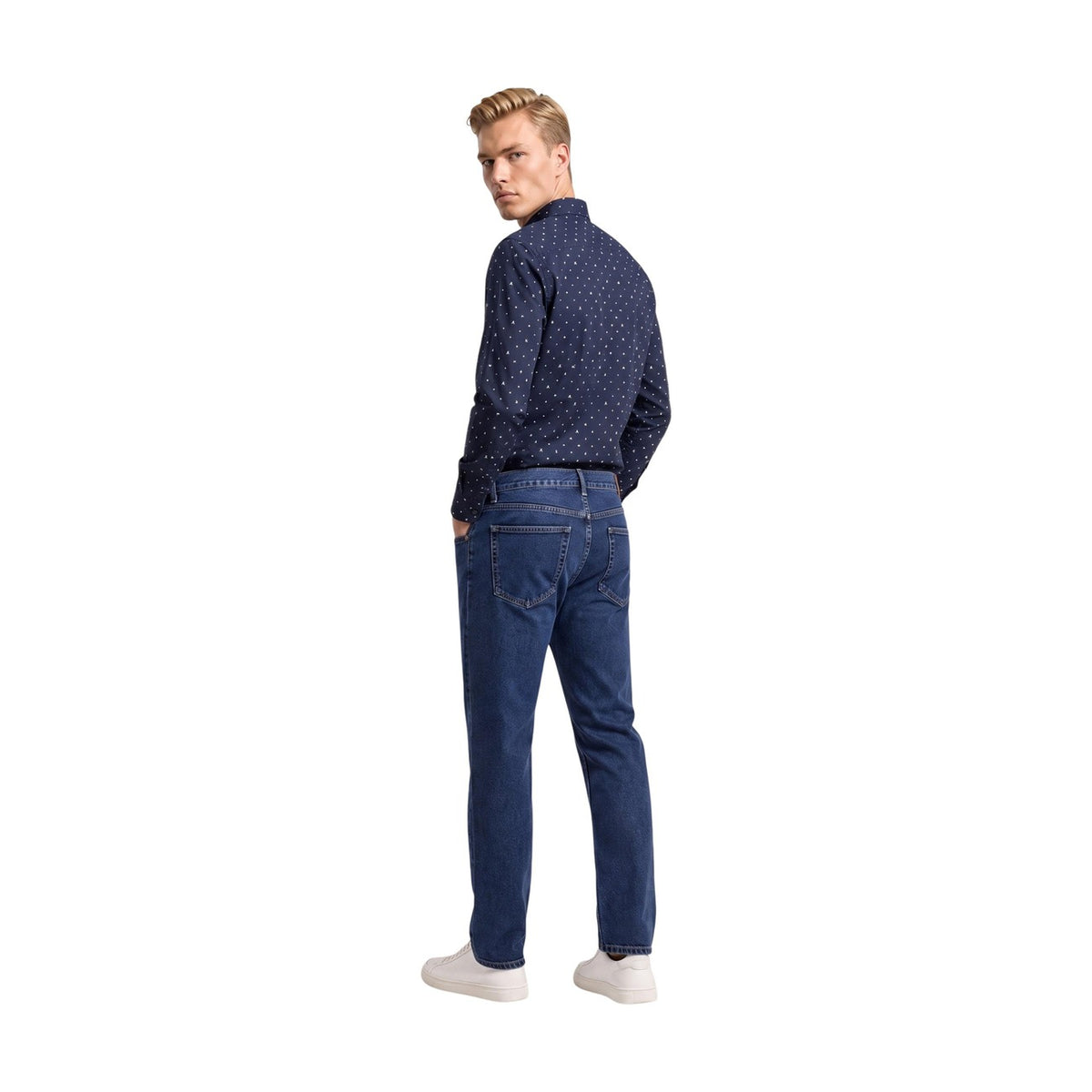 Armani Exchange — Chemise stretch bleue homme — vue 2