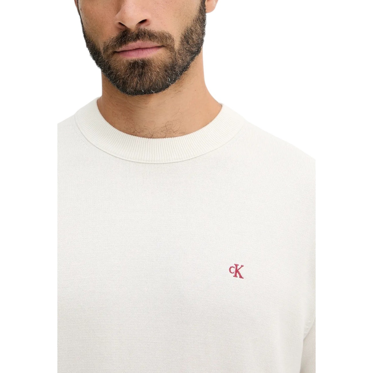 Calvin Klein Jeans — Pull LV04RC309G blanc homme — vue 4