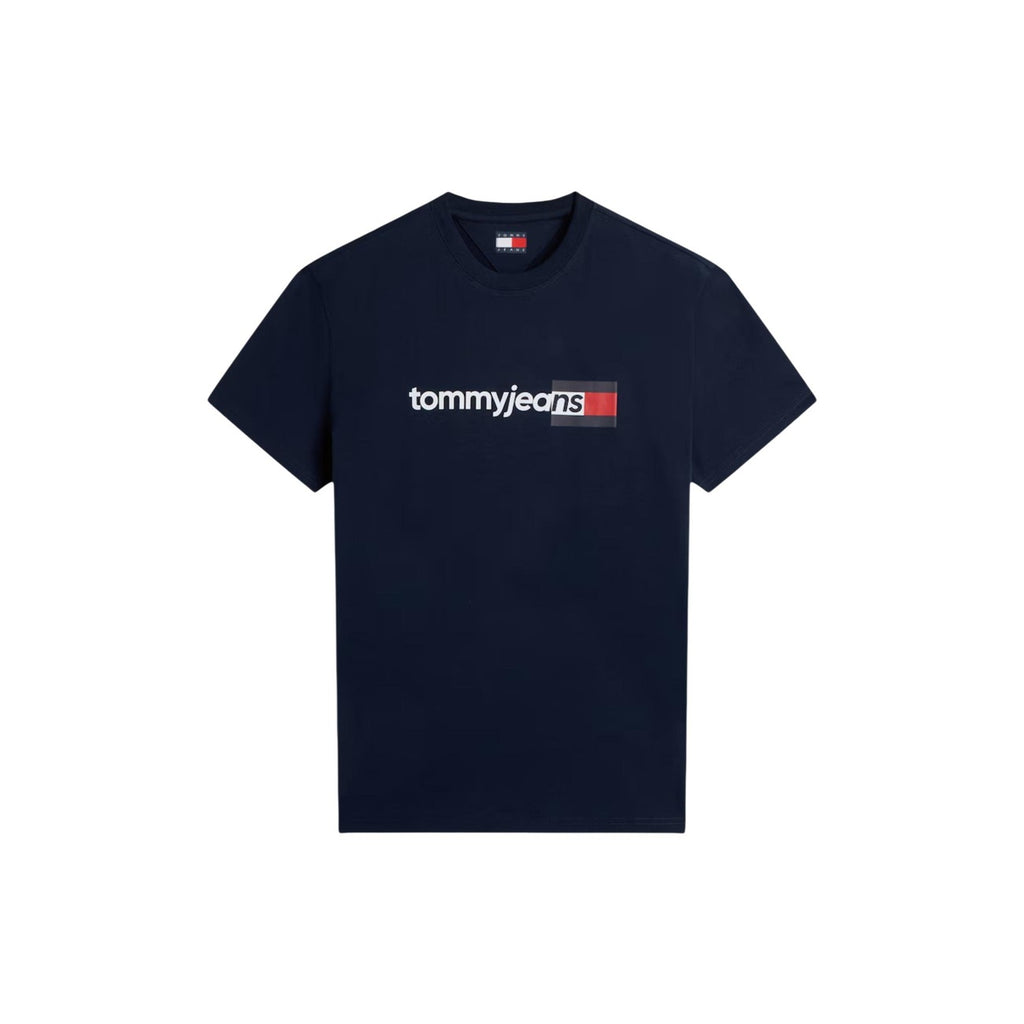 Tommy Jeans — T-shirt bleu en coton bio homme — vue 3