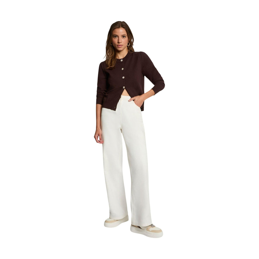 Morgan — Women’s brown V-neck sweater — view 4