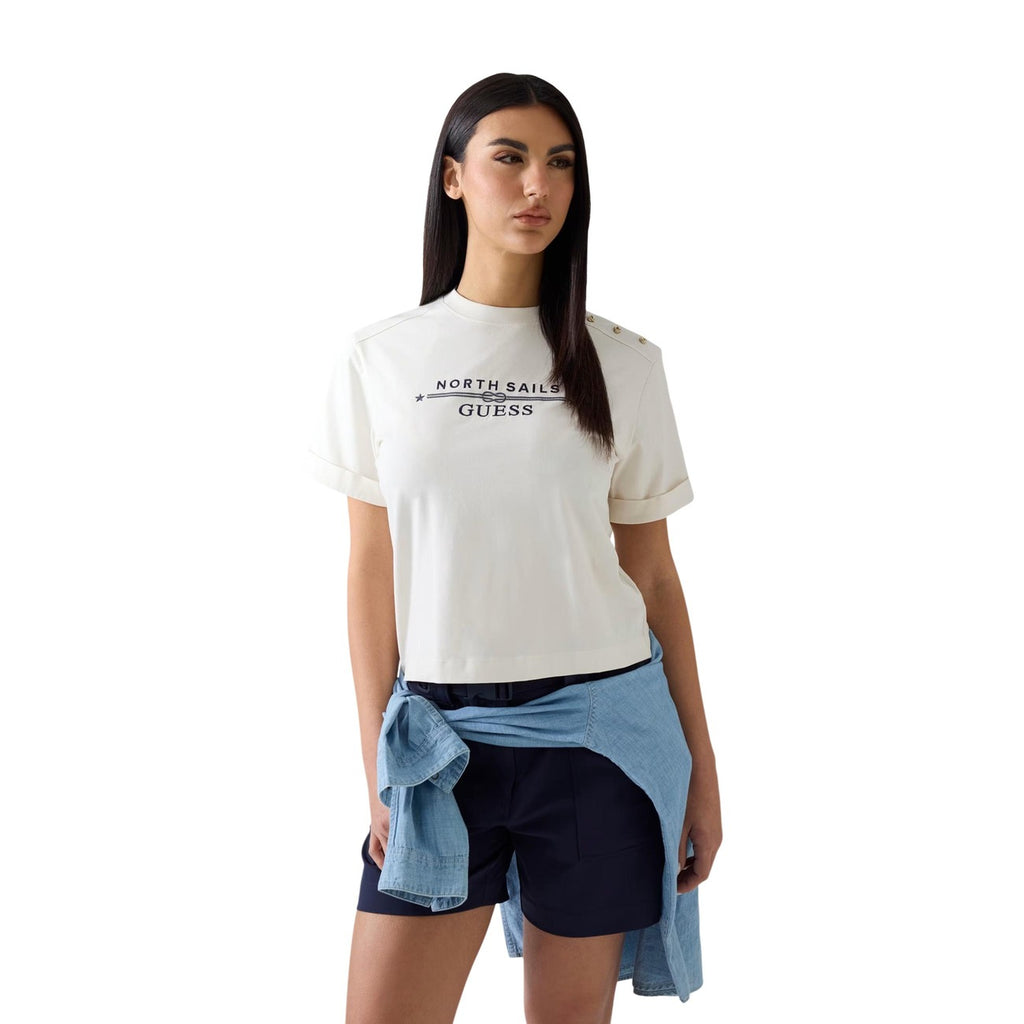 Guess — T-shirt Guessxns Logo Tee femme - coloris blanc