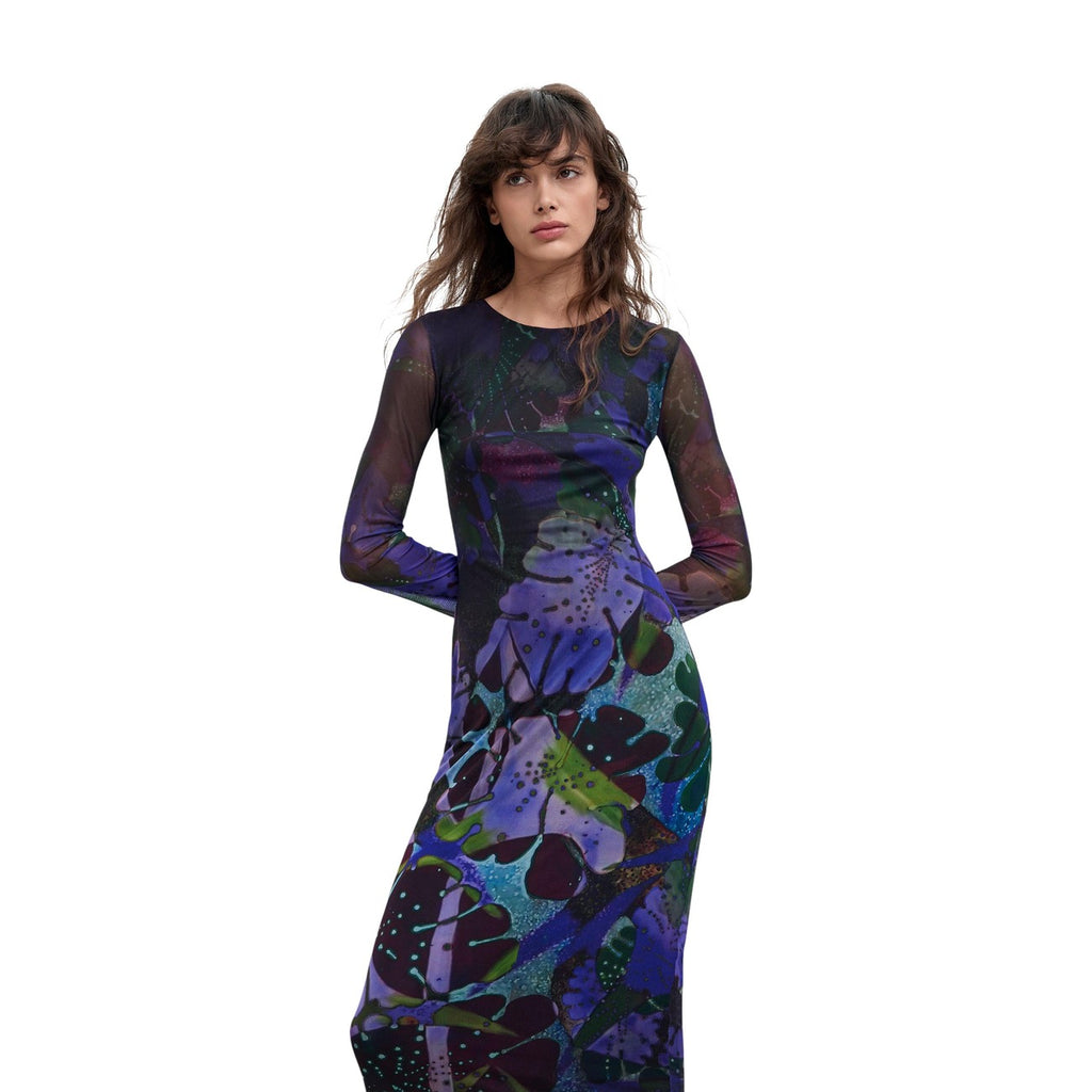 Desigual — Kleid Leafs Lacroix violett für Damen — Ansicht 2