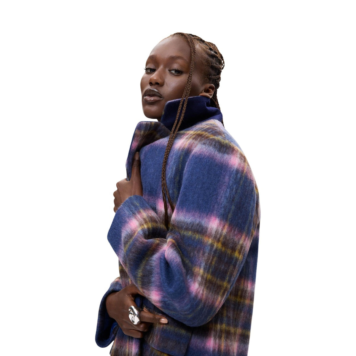 Desigual — Manteau Checkered bleu femme — vue 3