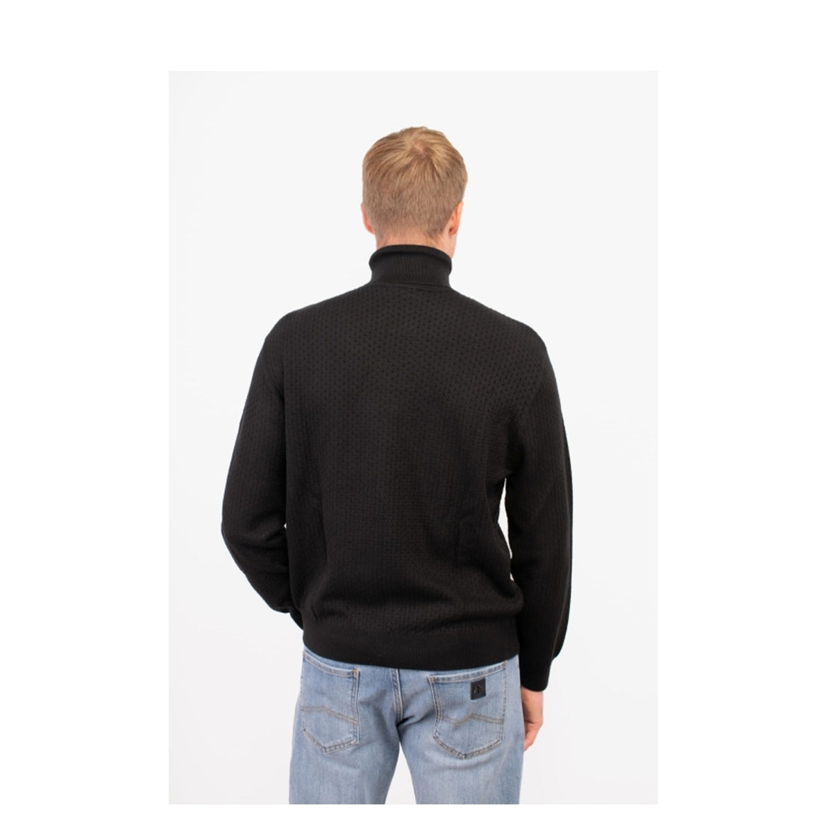 Armani Exchange — Pull col montant noir B_44831 homme — vue 2