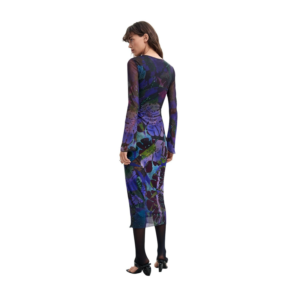 Desigual — Kleid Leafs Lacroix violett für Damen — Ansicht 4