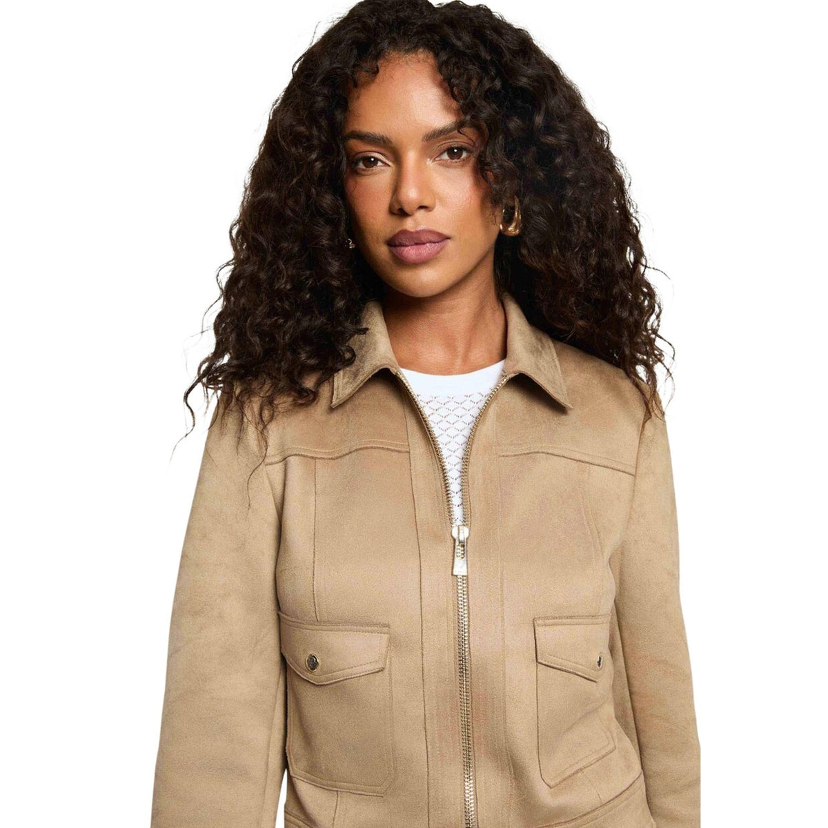 Morgan — Women’s beige round-neck jacket