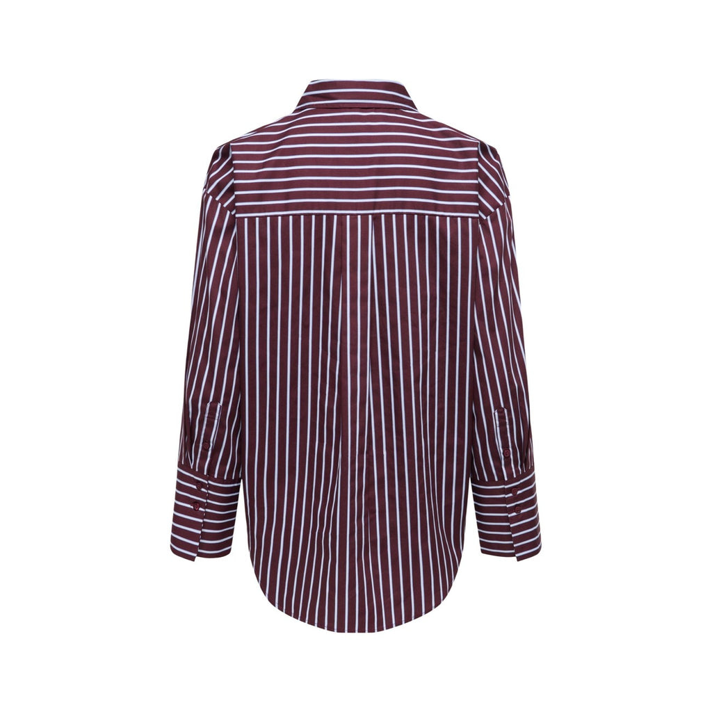 Jacqueline de Yong — Women's 15380444 burgundy round neck shirt — view 2