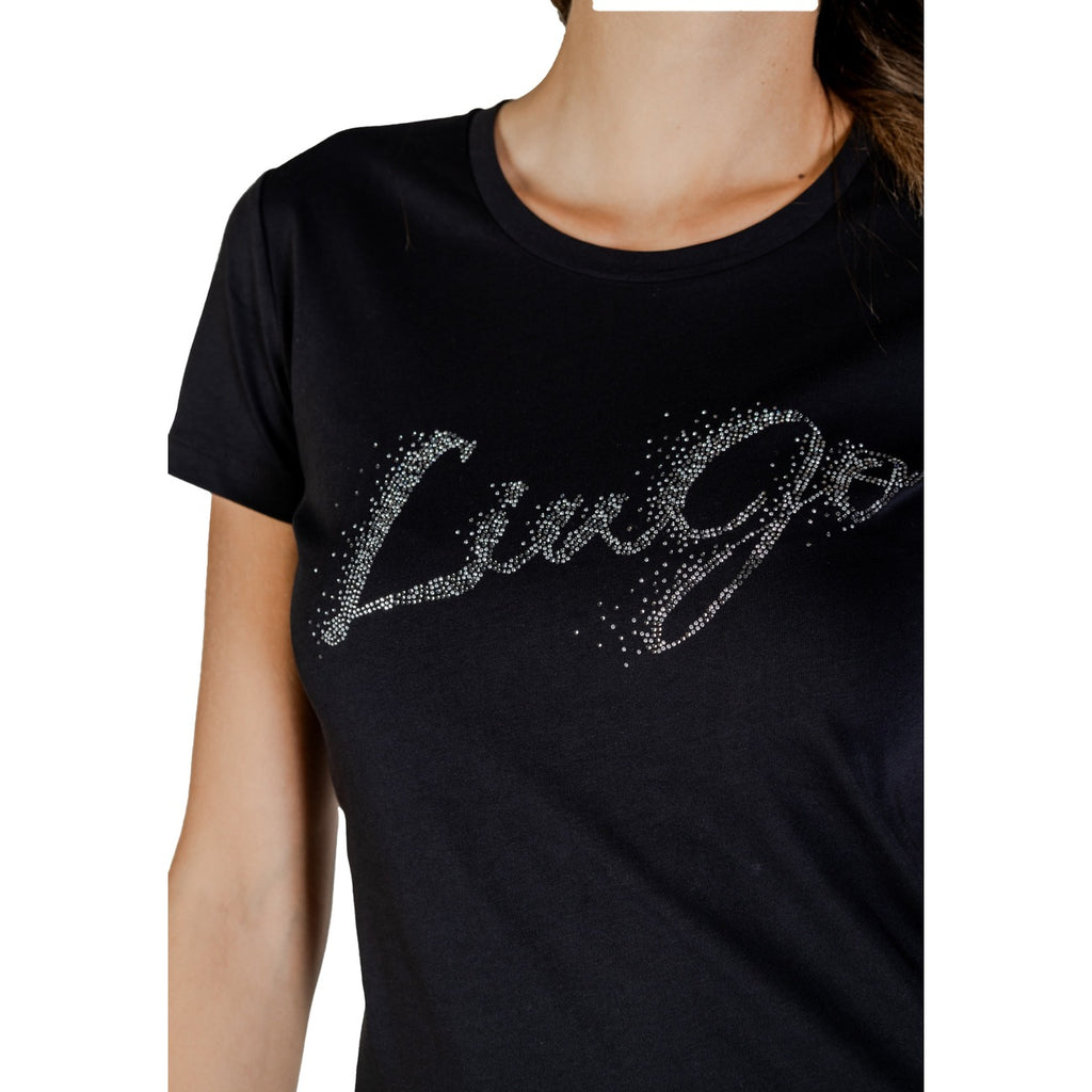 Liu Jo — Women's black printed t-shirt UF5266 — view 5
