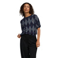 Jacqueline de Yong — Maggy trui met ruiten en korte mouwen blauw dames