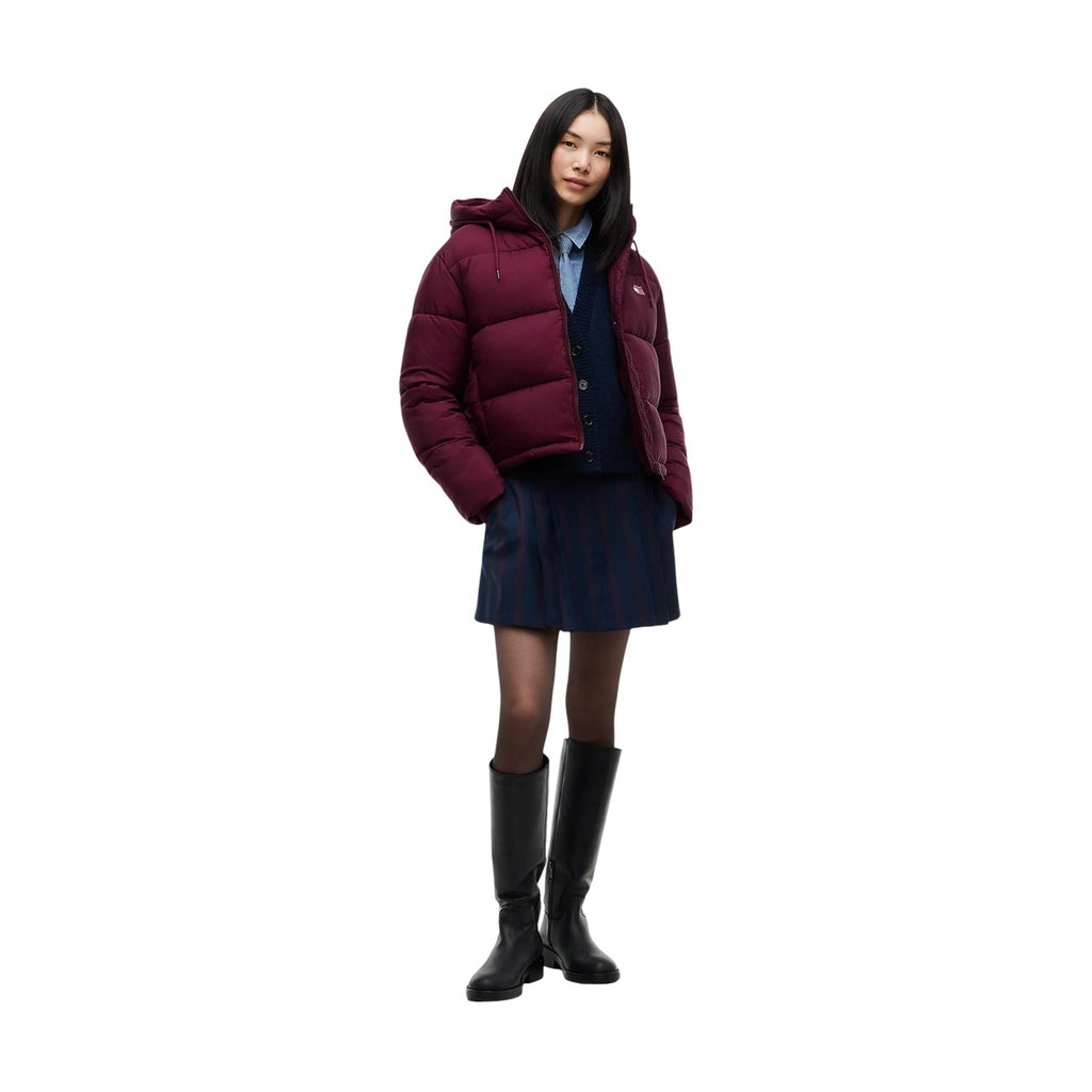 Tommy Jeans — Doudoune à capuche bordeaux femme — vue 2