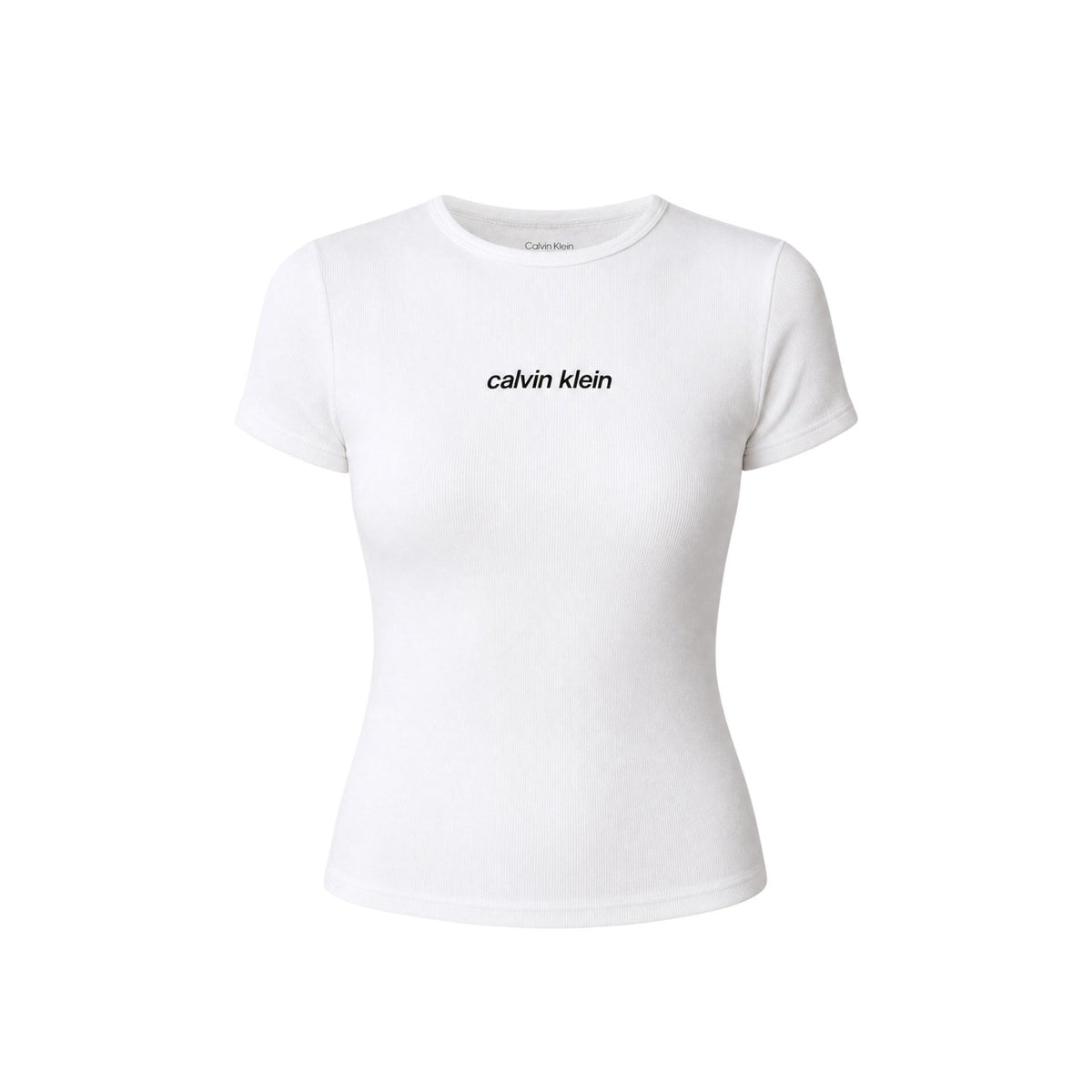 Calvin Klein Jeans — Women's white stretch 94% cotton T-shirt — view 5