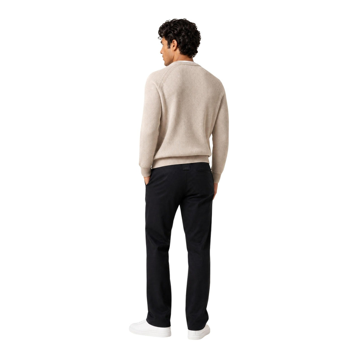 Guess — Men’s beige Niro Vanisé Stripes sweater — view 3