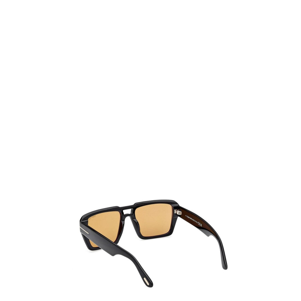 Tom Ford — Men's Brown Acetate Navigator Sunglasses — view 3