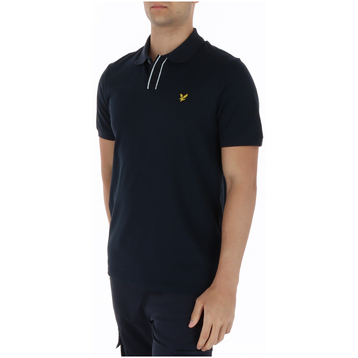Lyle & Scott — Polo bleu en coton stretch homme — vue 3