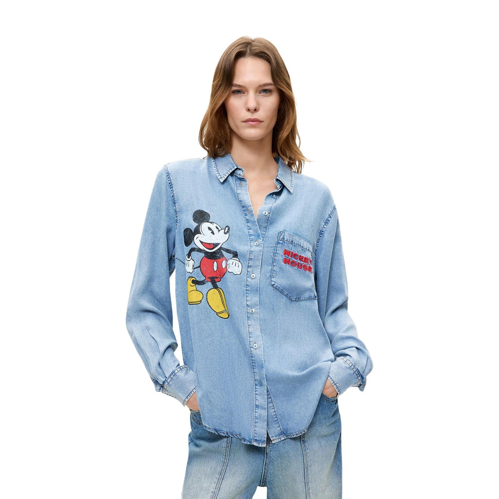 Desigual — Chemise Mickey imprimée bleue femme