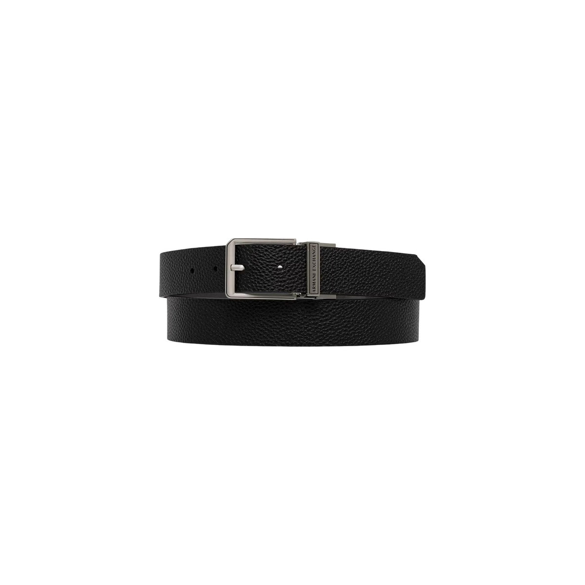 Armani Exchange — Schwarzer Ledergürtel für Herren