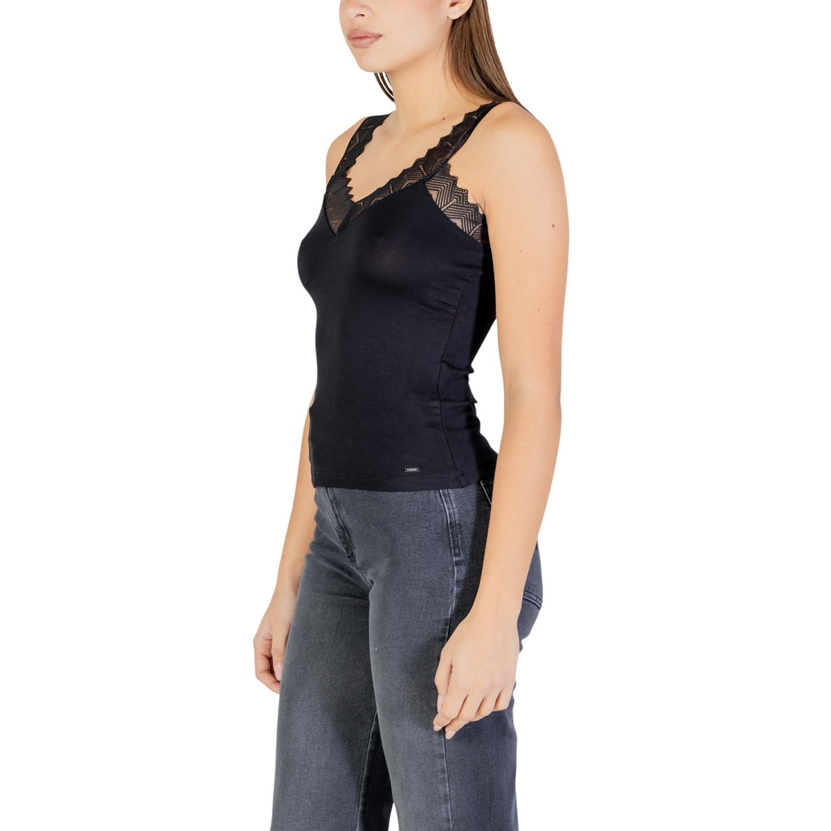 Morgan — Top col V DEBARDEUR noir femme — vue 4