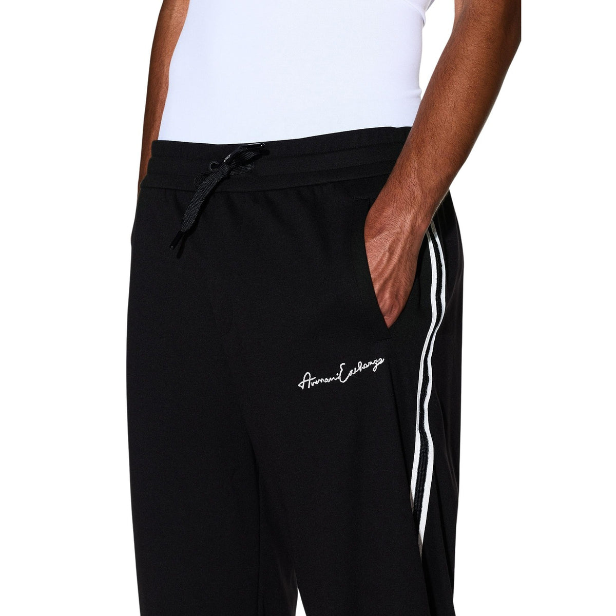 Armani Exchange — Men's black stretch pants — view 4