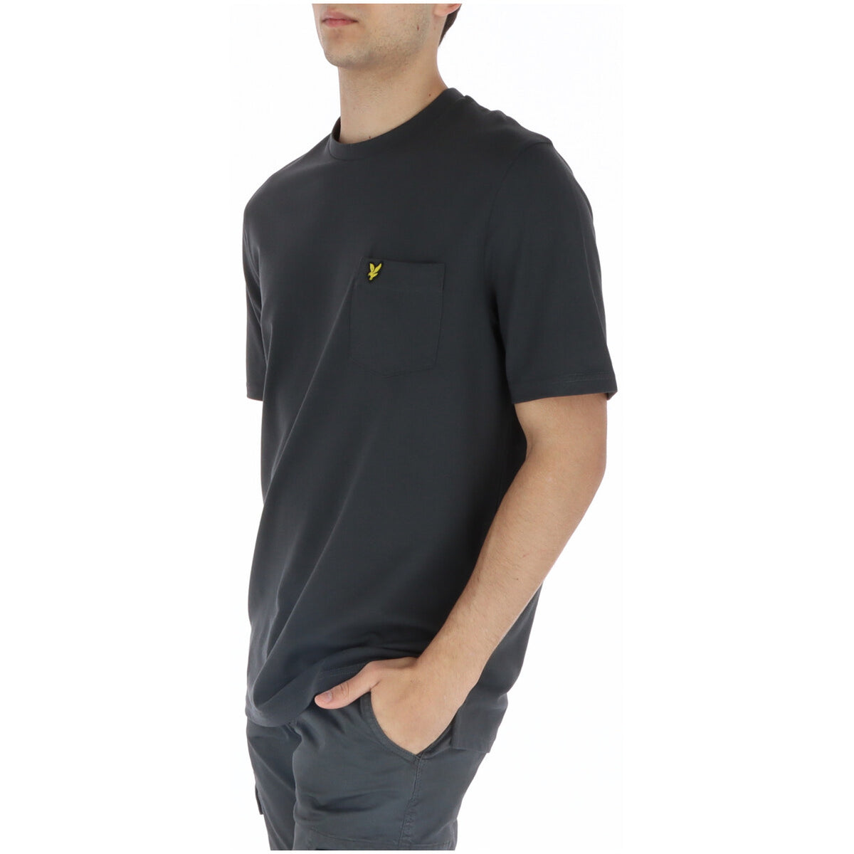 Lyle & Scott — Men's gray stretch cotton pocket t-shirt — view 3