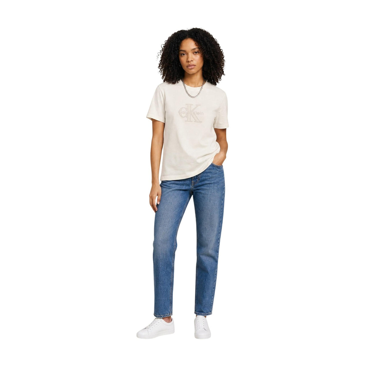 Calvin Klein Jeans — T-shirt blanc femme — vue 3