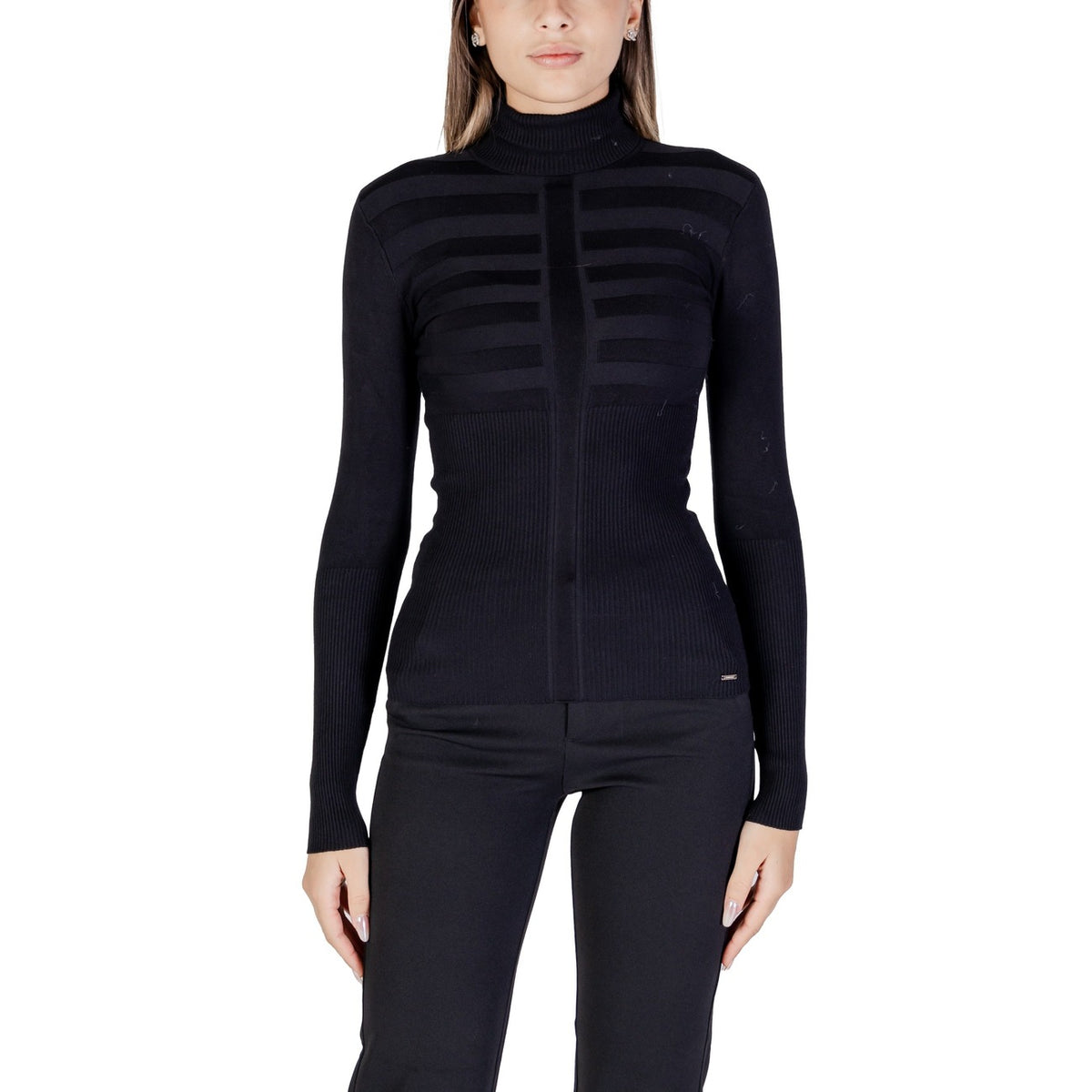 Morgan — Pull col montant noir femme