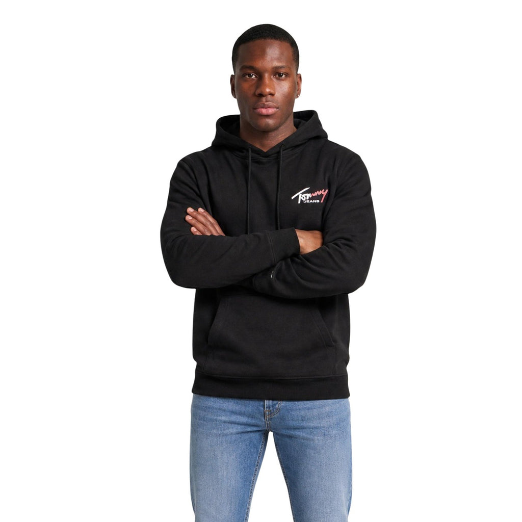 Tommy Jeans — Sweat à capuche noir 100 % coton bio homme
