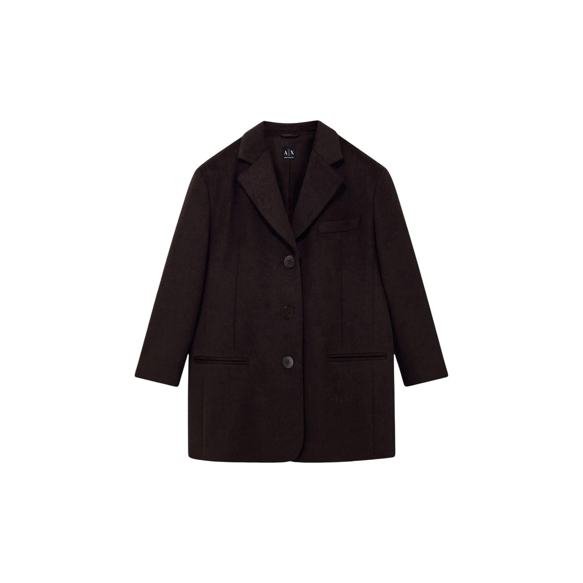 Armani Exchange — Veste en laine mélangée marron femme — vue 2