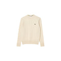 Lacoste — Men's AH2924 white cable-knit wool sweater