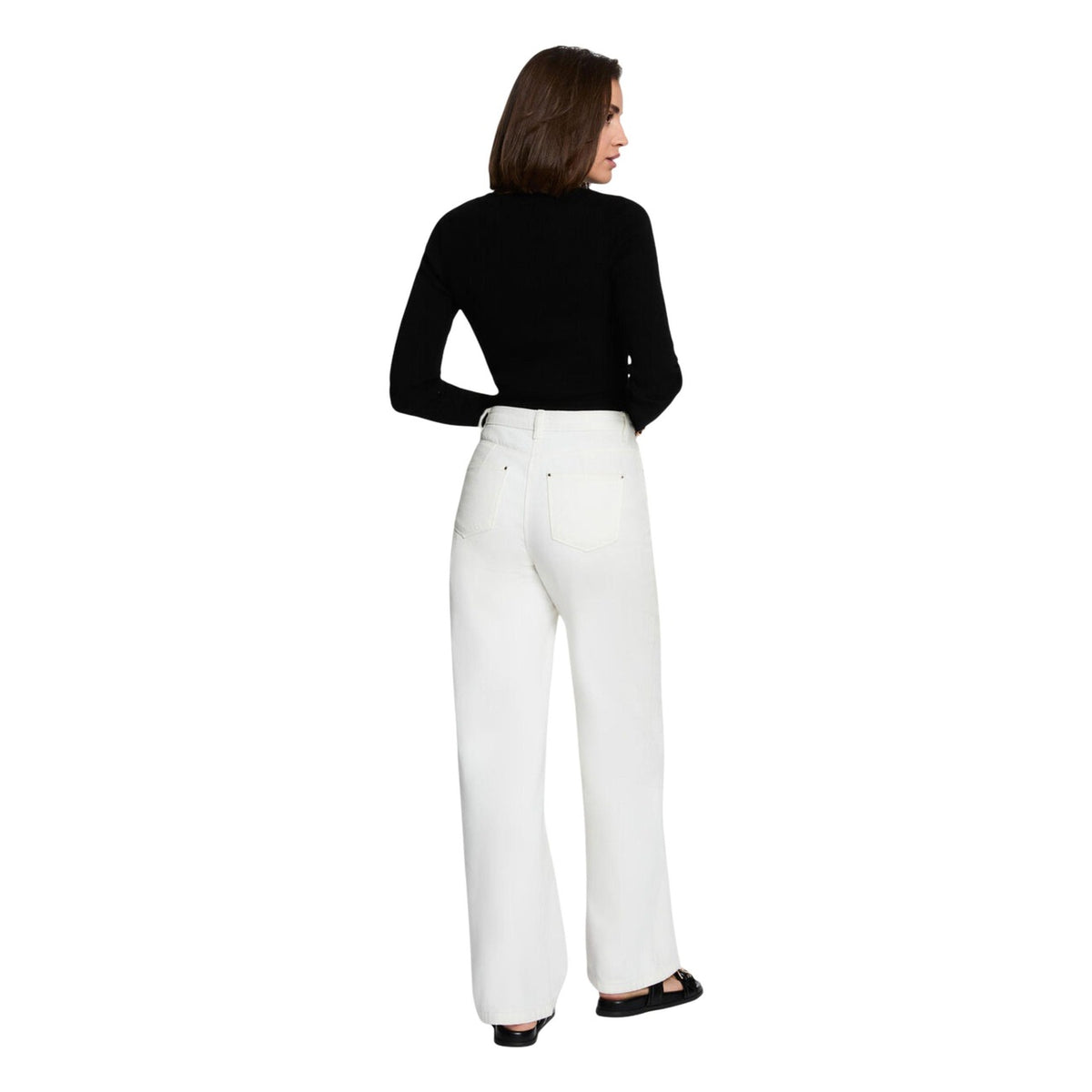 Morgan — Women’s black V-neck sweater — view 3