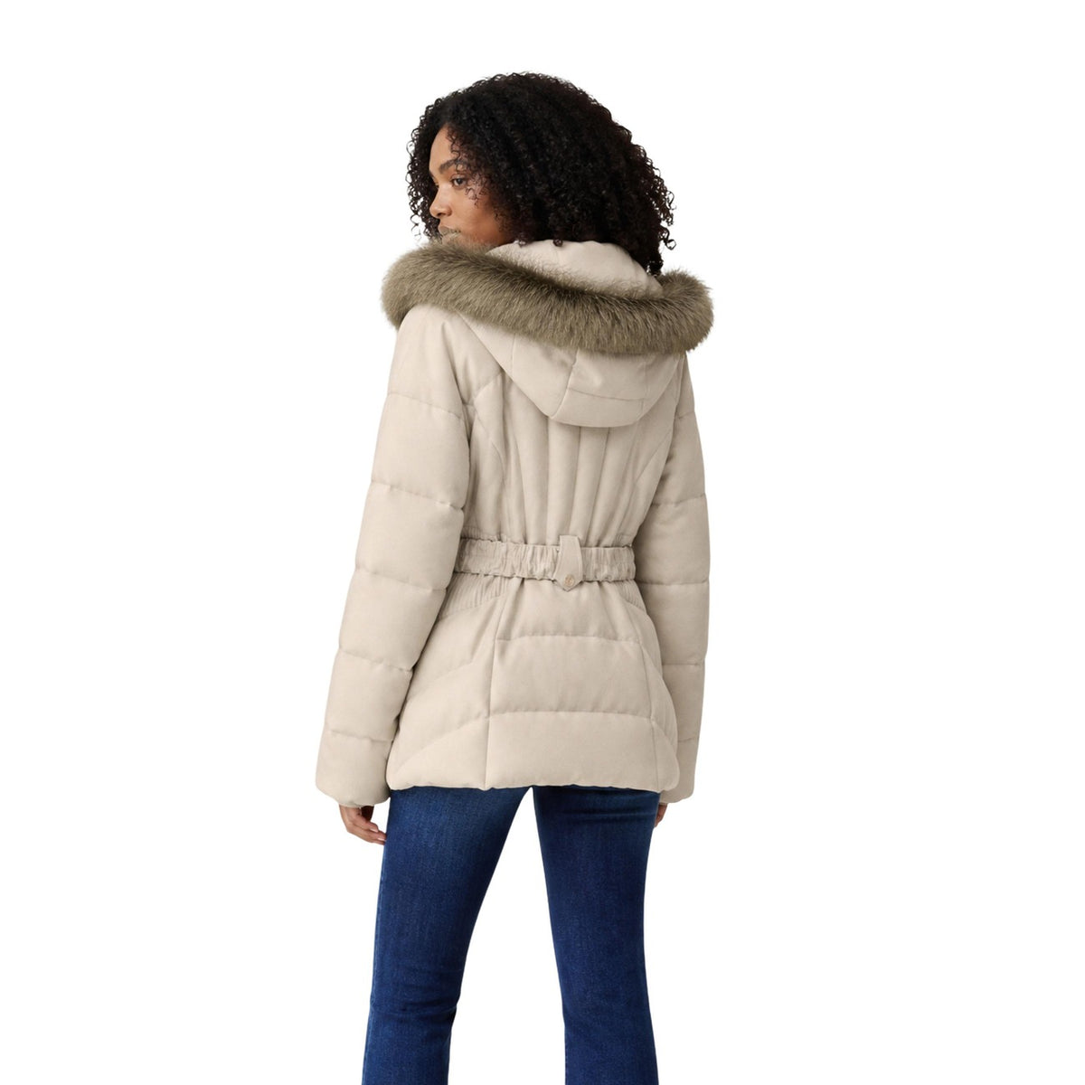Guess — Doudoune courte New Marina beige femme — vue 4